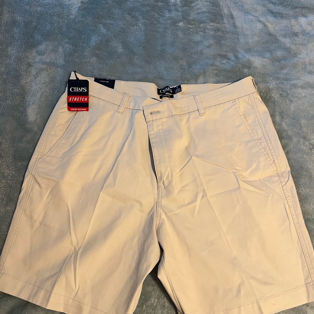 Chaps Tan Flat Front Casual Shorts